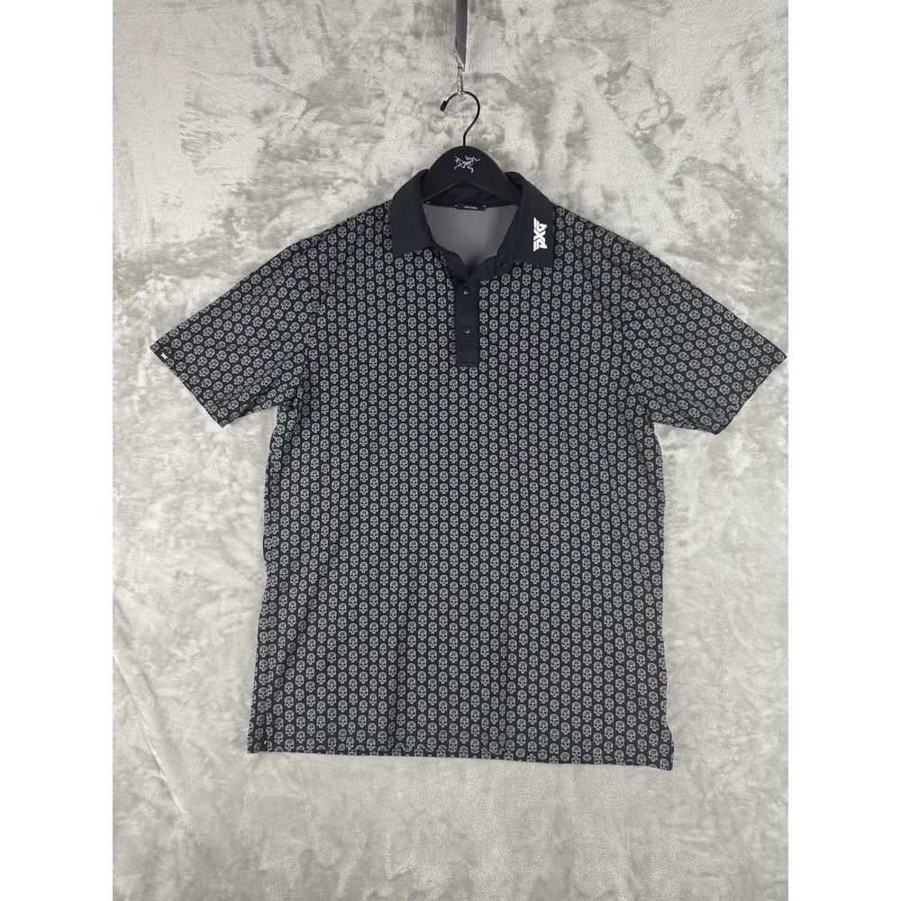 PXG Parsons Xtreme Skulls All Over Print AOP Golf Polo Shirt Mens Small Stretch - Picture 2 of 10